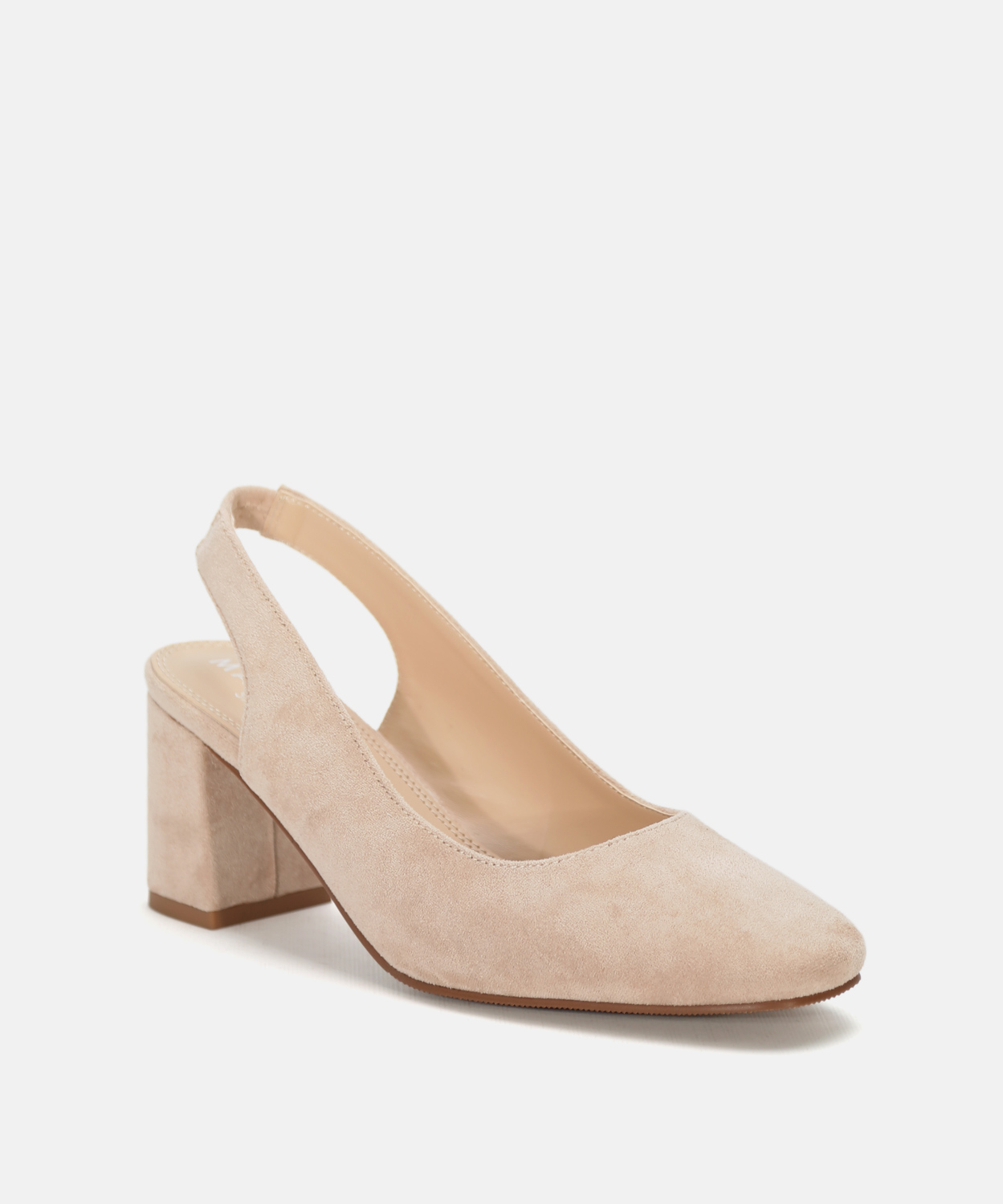 Sapato de salto destalonado em camur&ccedil;a image number null